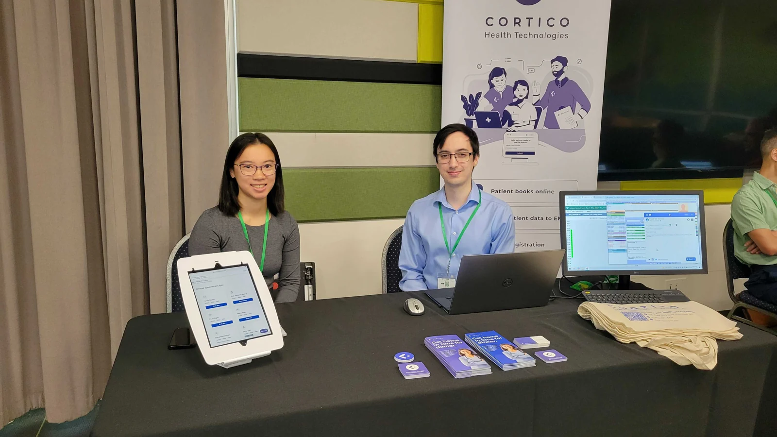 Cortico team members demonstrating the platform at an event